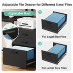 Scrivania per computer da 63 pollici con supporto per monitor, scrivanie ergonomiche per ufficio domestico con cassetti e schedario