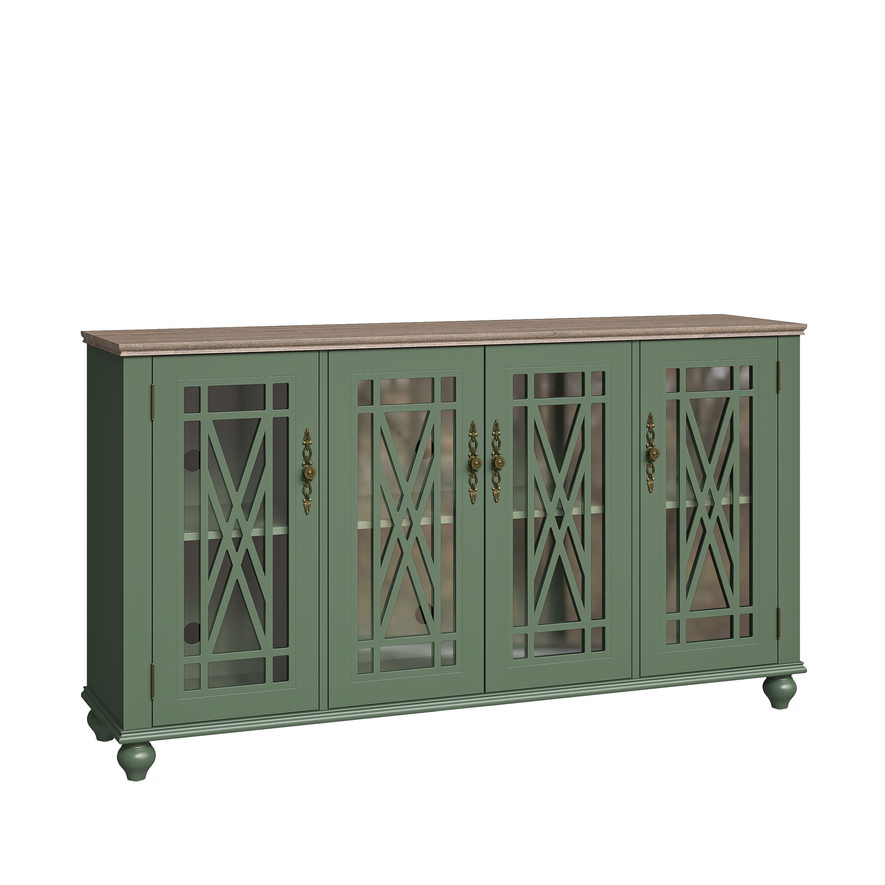 Credenza da cucina in legno in stile vintage da 63 pollici - Larghezza 63 pollici