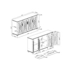 Credenza da cucina in legno in stile vintage da 63 pollici - Larghezza 63 pollici