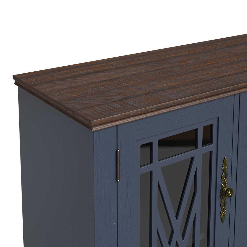 Credenza da cucina in legno in stile vintage da 63 pollici - Larghezza 63 pollici