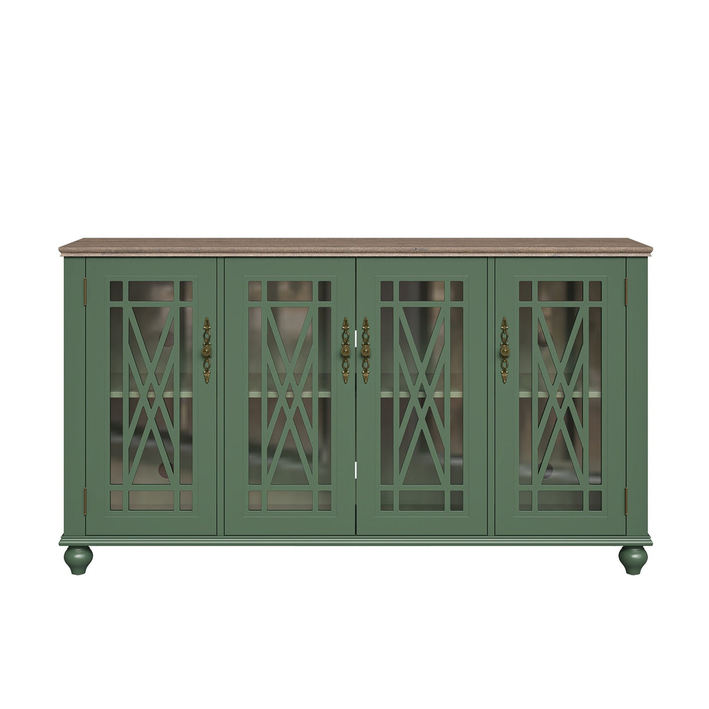 Credenza da cucina in legno in stile vintage da 63 pollici - Larghezza 63 pollici