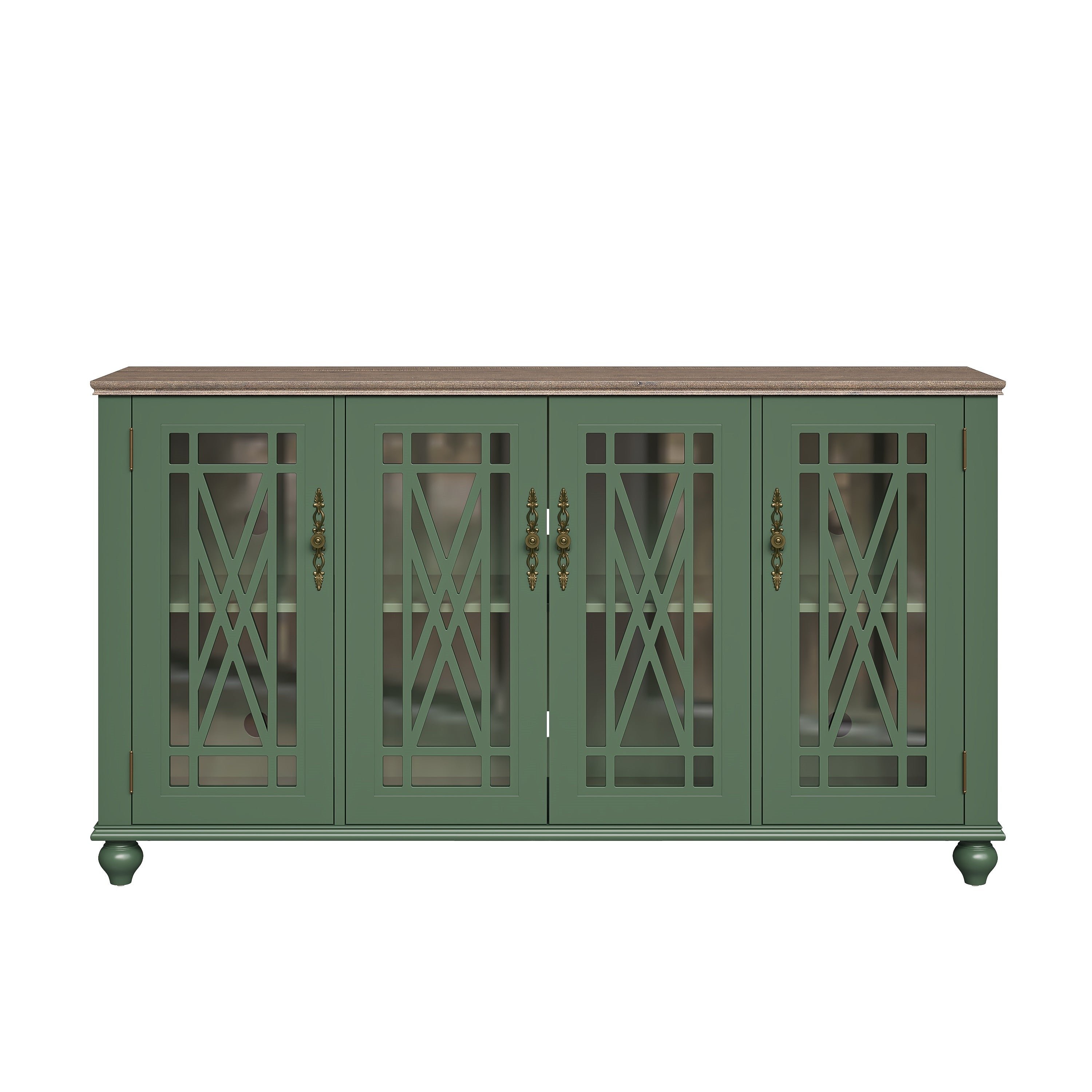 Credenza da cucina in legno in stile vintage da 63 pollici - Larghezza 63 pollici