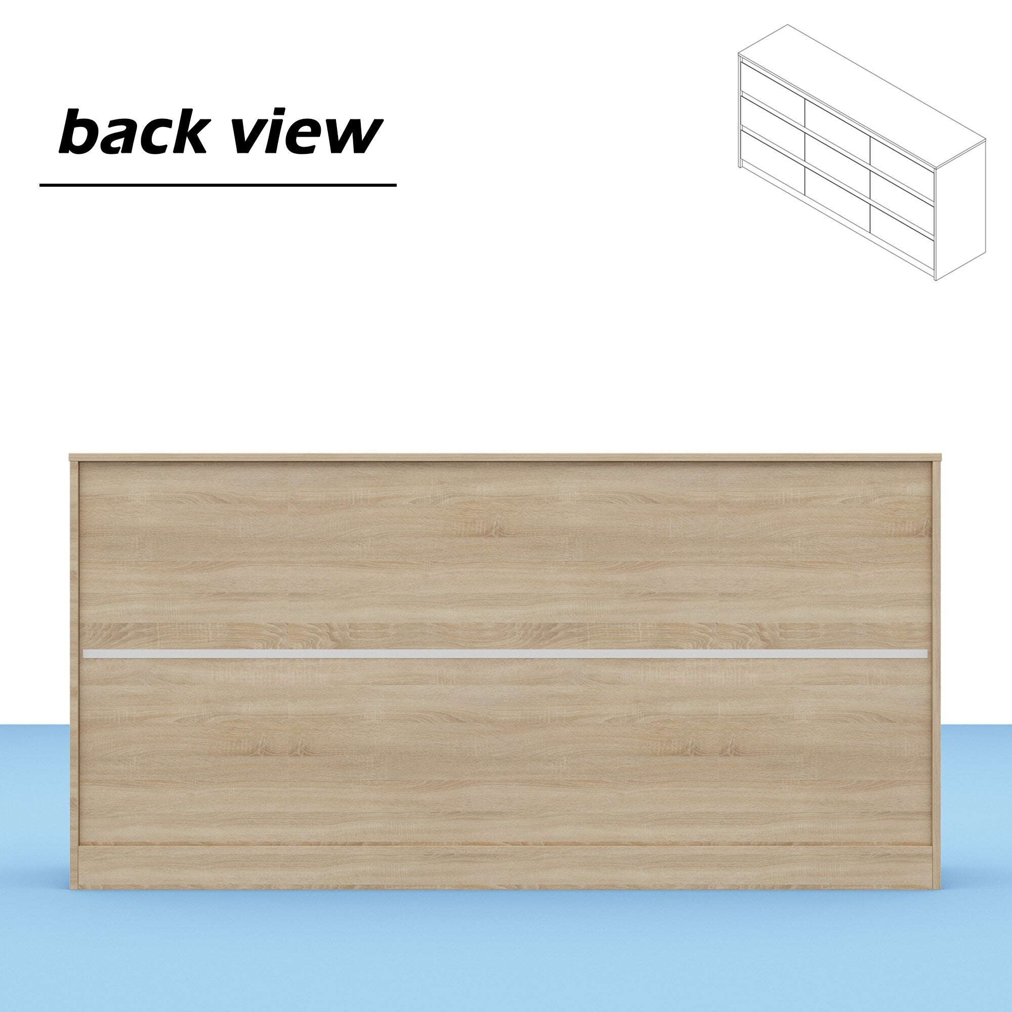 Cassettiera con 9 cassetti da 63 W, cassettiera decorativa per soggiorno, camera da letto