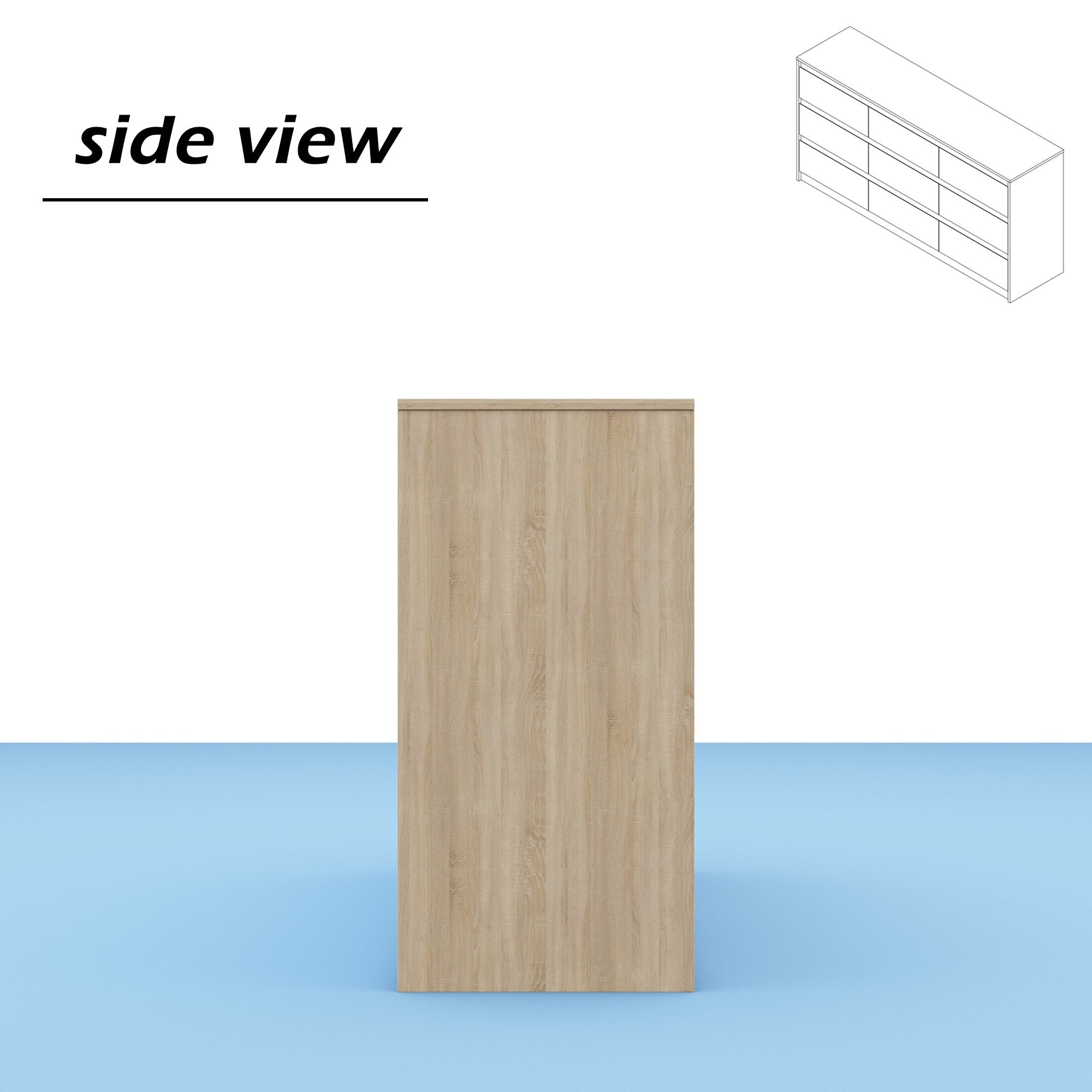 Cassettiera con 9 cassetti da 63 W, cassettiera decorativa per soggiorno, camera da letto