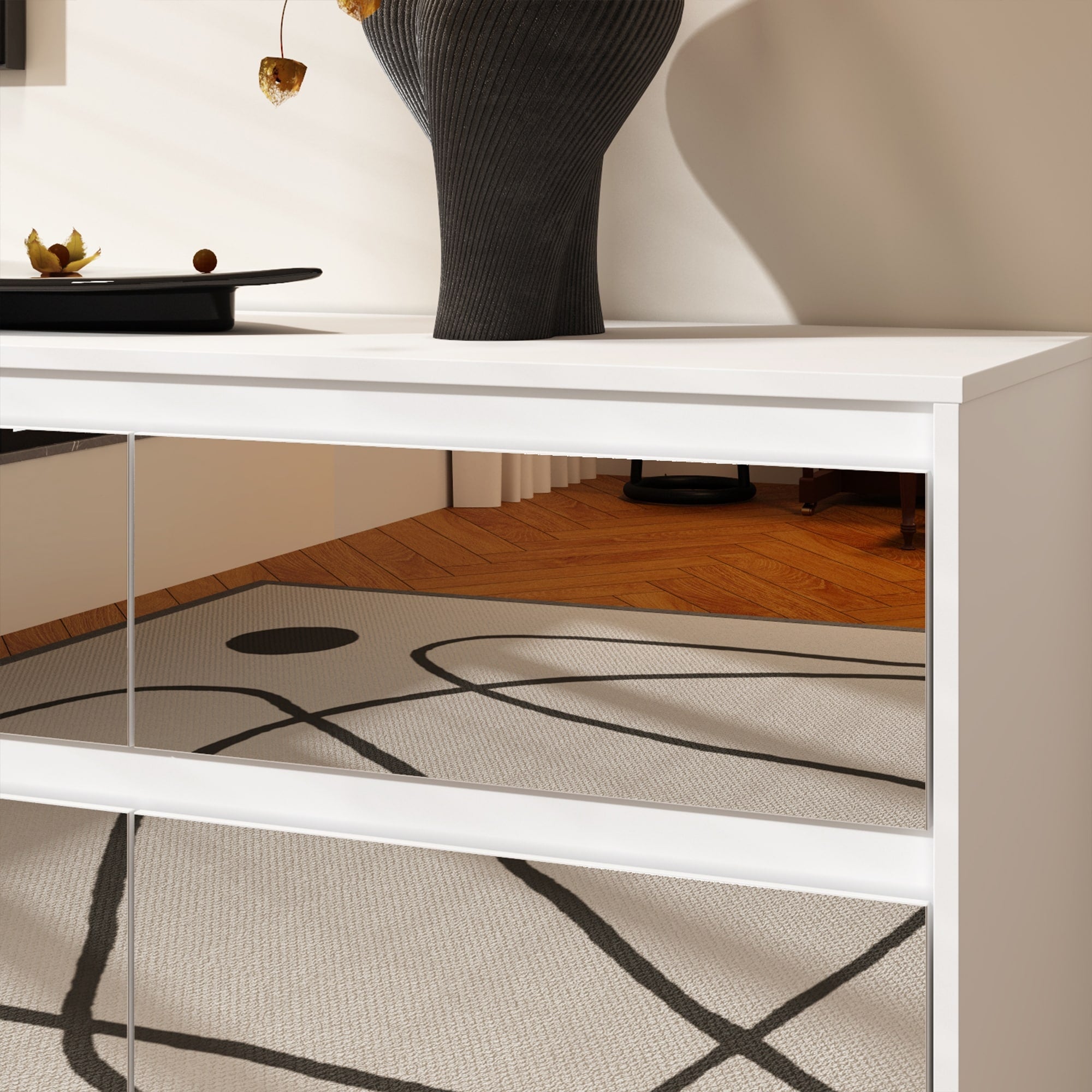 Cassettiera con 9 cassetti da 63 W, cassettiera decorativa per soggiorno, camera da letto