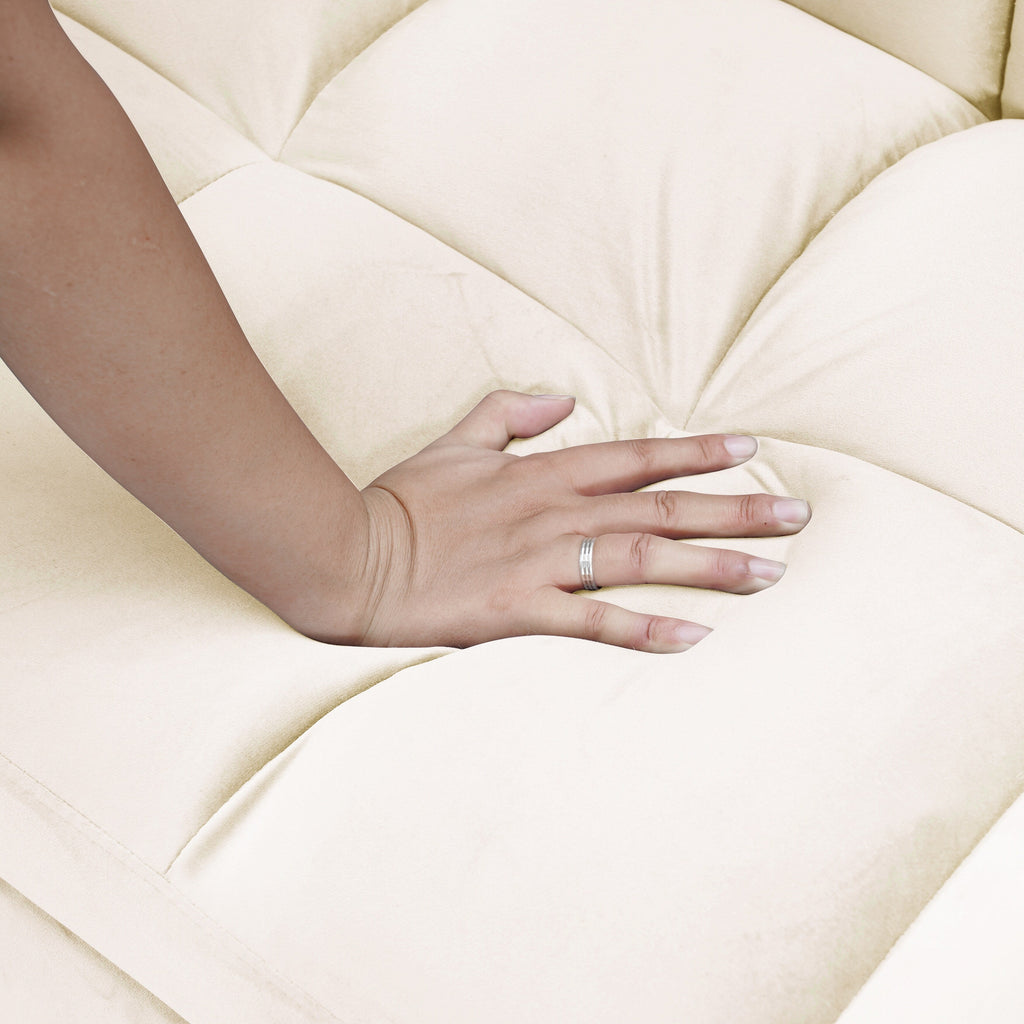 Divano letto convertibile 3 in 1 in velluto da 64,96 pollici con schienale regolabile, tasca portaoggetti e capacità di peso di 500 libbre