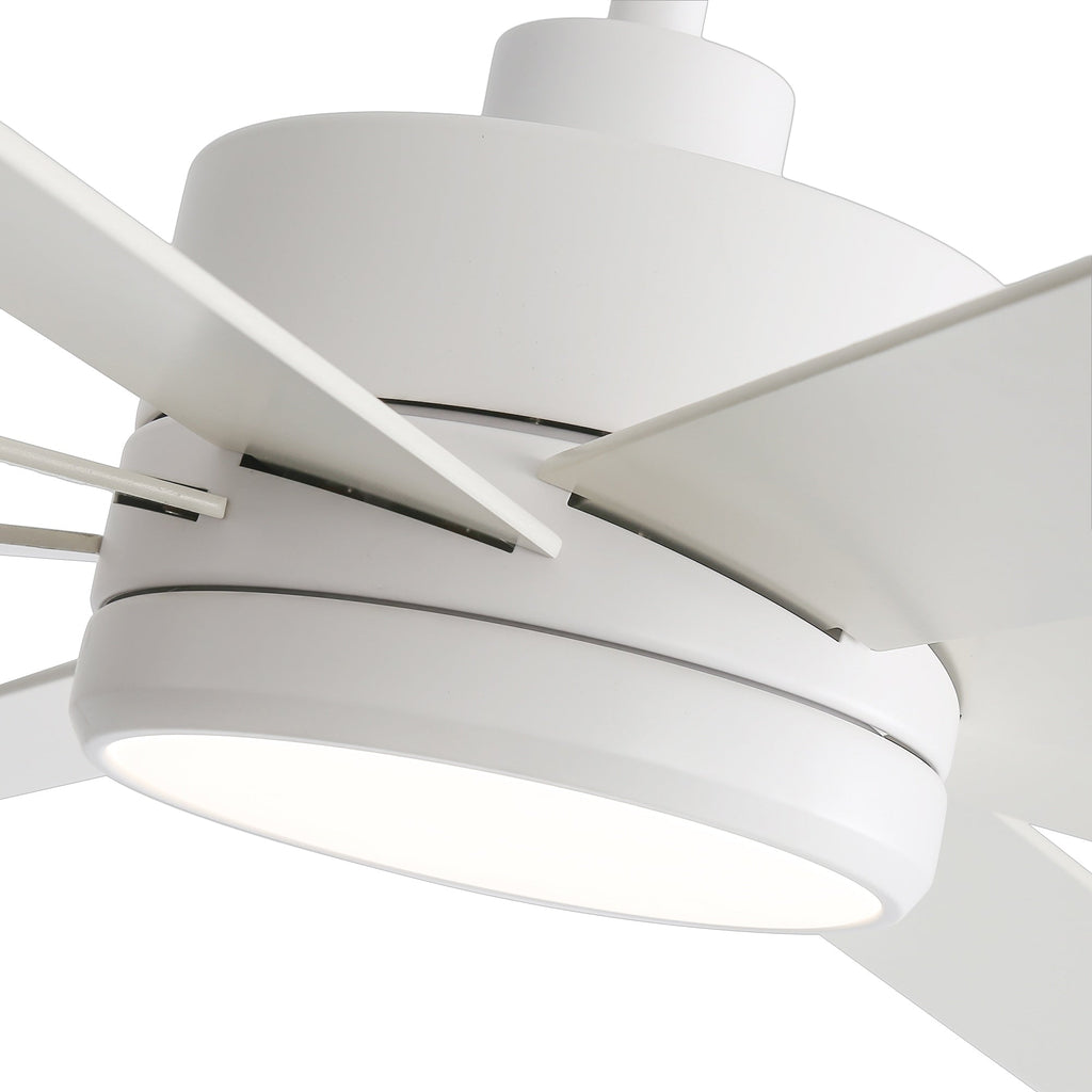 Ventilatore da soffitto a LED nero da 65 pollici a 8 pale con luce e telecomando