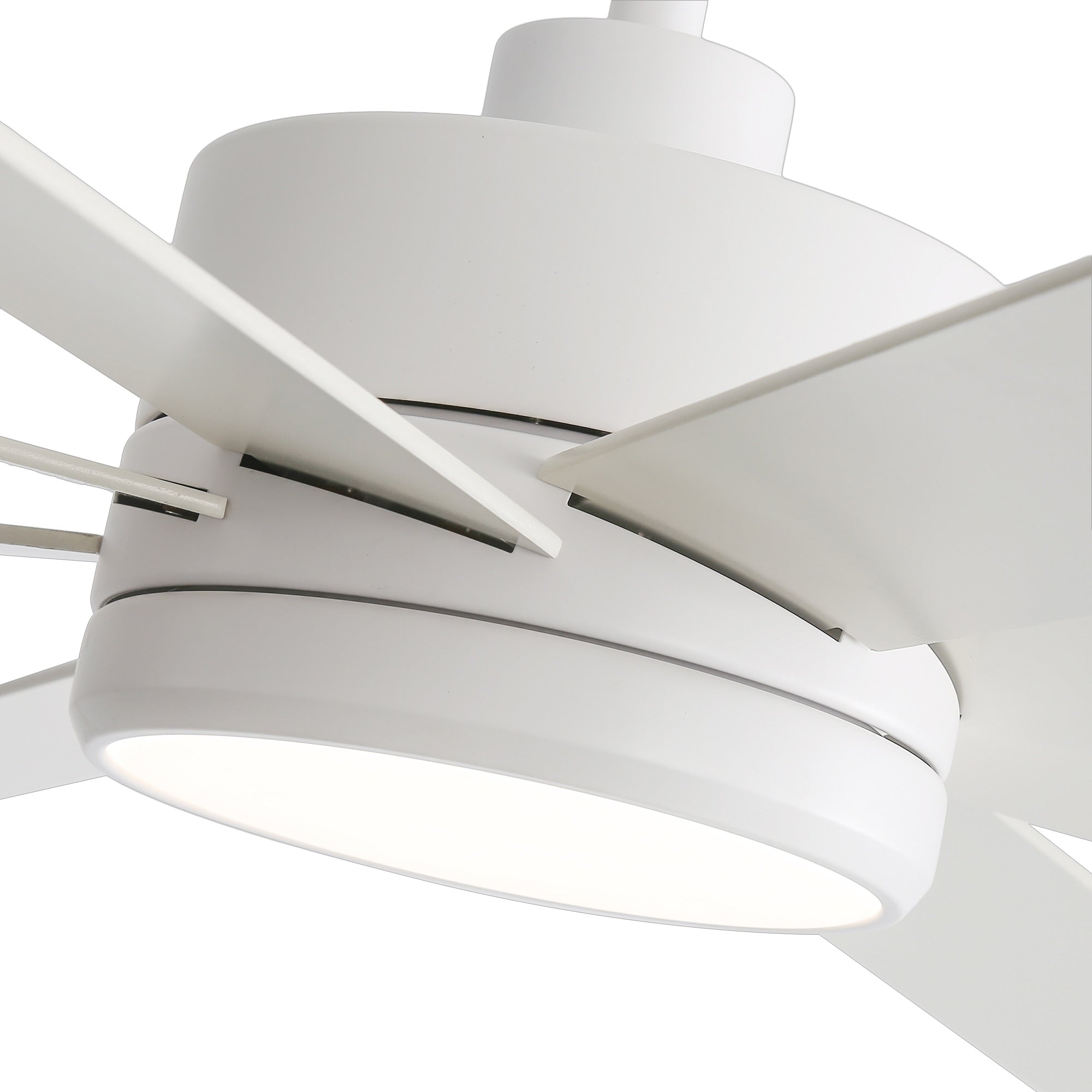 Ventilatore da soffitto a LED nero da 65 pollici a 8 pale con luce e telecomando