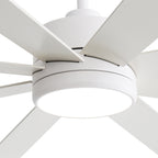 Ventilatore da soffitto a LED nero da 65 pollici a 8 pale con luce e telecomando