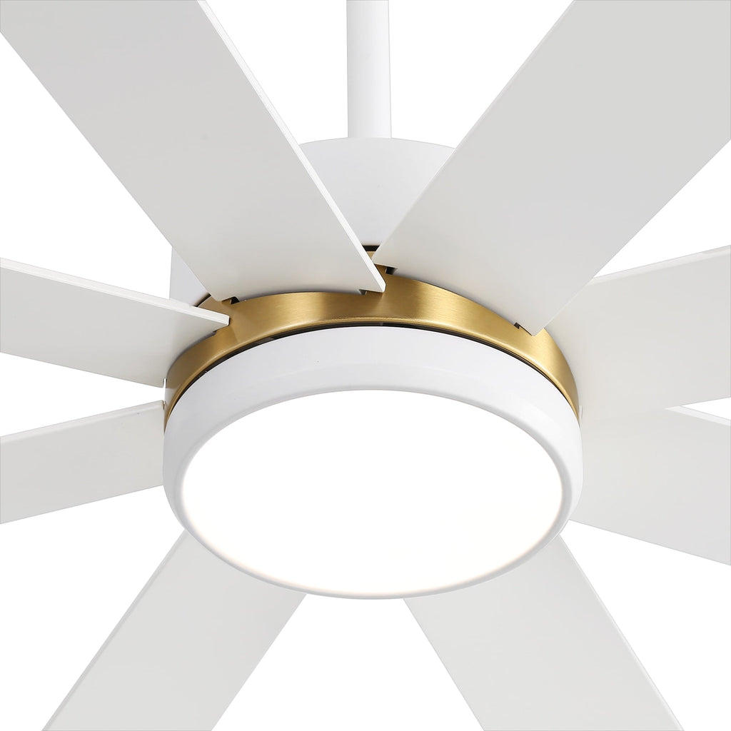 Ventilatore da soffitto a LED nero da 65 pollici a 8 pale con luce e telecomando