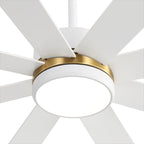 Ventilatore da soffitto a LED nero da 65 pollici a 8 pale con luce e telecomando