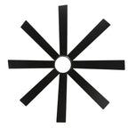 Ventilatore da soffitto a LED nero da 65 pollici a 8 pale con luce e telecomando