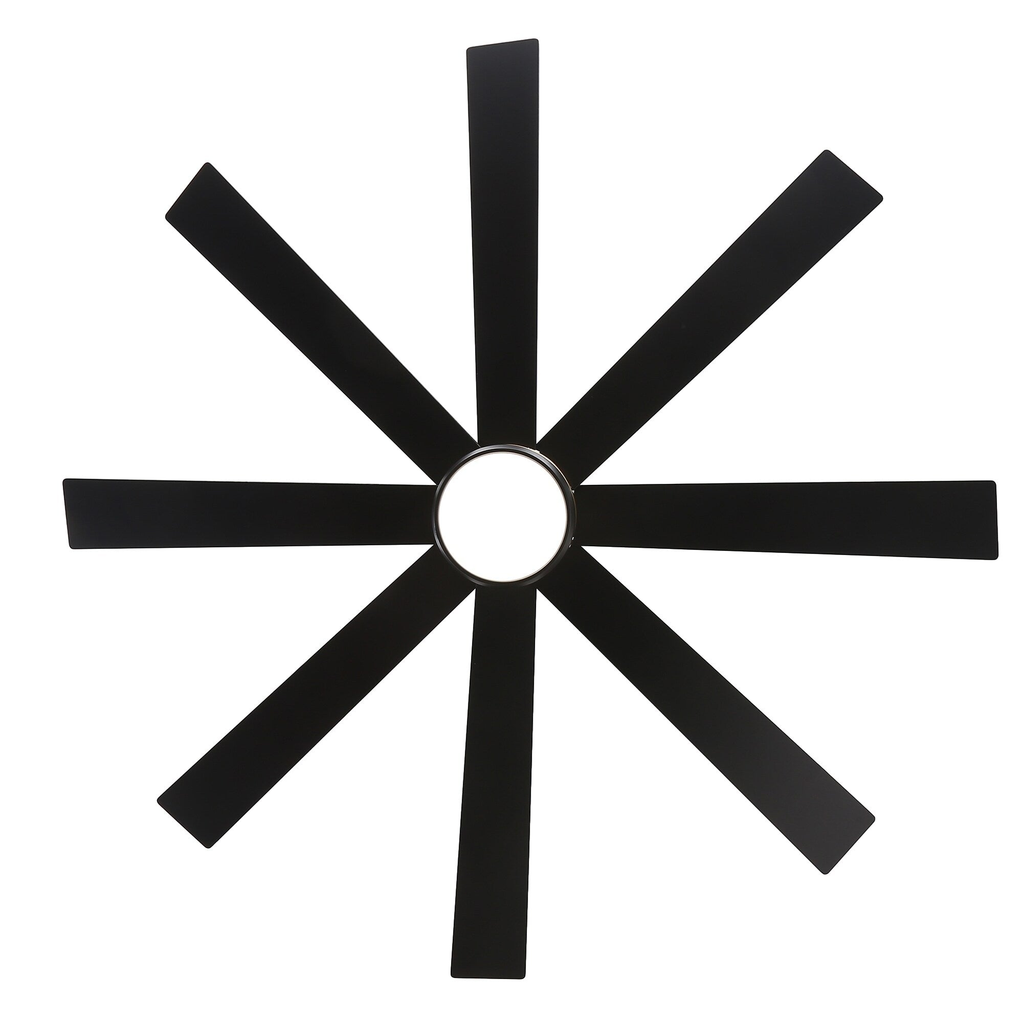 Ventilatore da soffitto a LED nero da 65 pollici a 8 pale con luce e telecomando