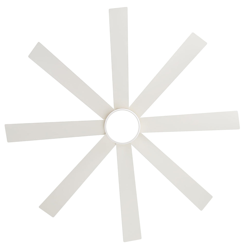 Ventilatore da soffitto a LED nero da 65 pollici a 8 pale con luce e telecomando