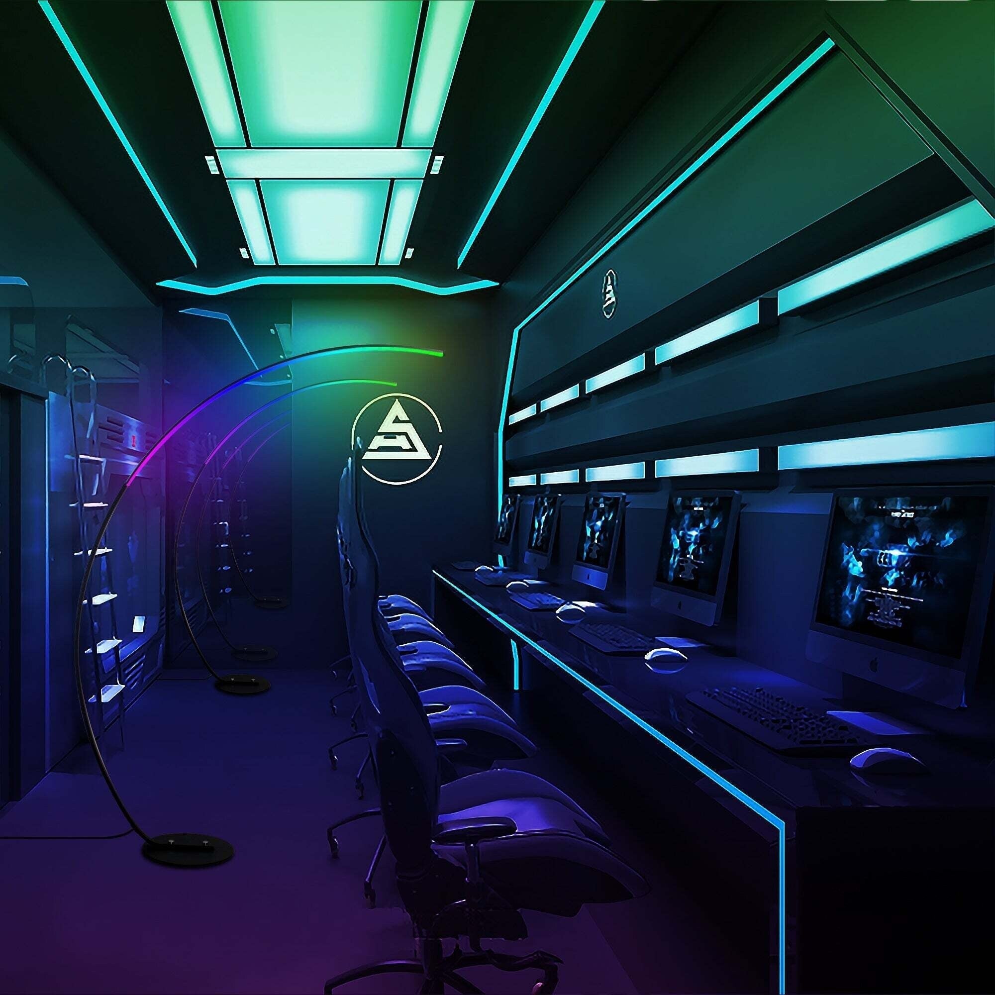 Lampada da terra ad arco/arco a LED dimmerabile 69 - RGBW - N/D