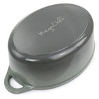 Casseruola ovale in ghisa smaltata da 7 litri in Storm Cloud