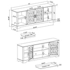 Mobile porta TV decorativo rustico floreale da 70 pollici per un massimo di 80 TV
