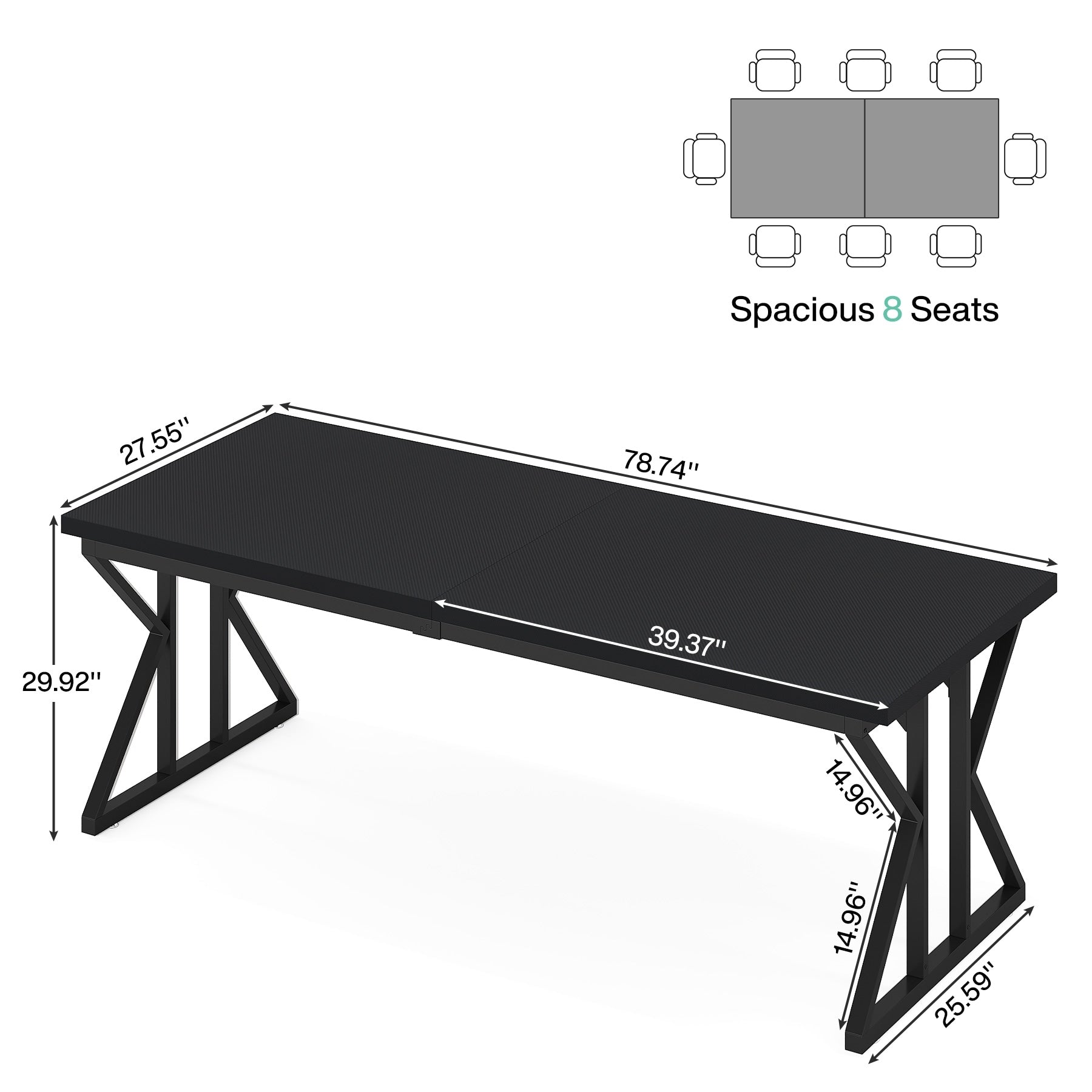 Scrivania direzionale da 70,8 pollici, grande postazione di lavoro per computer