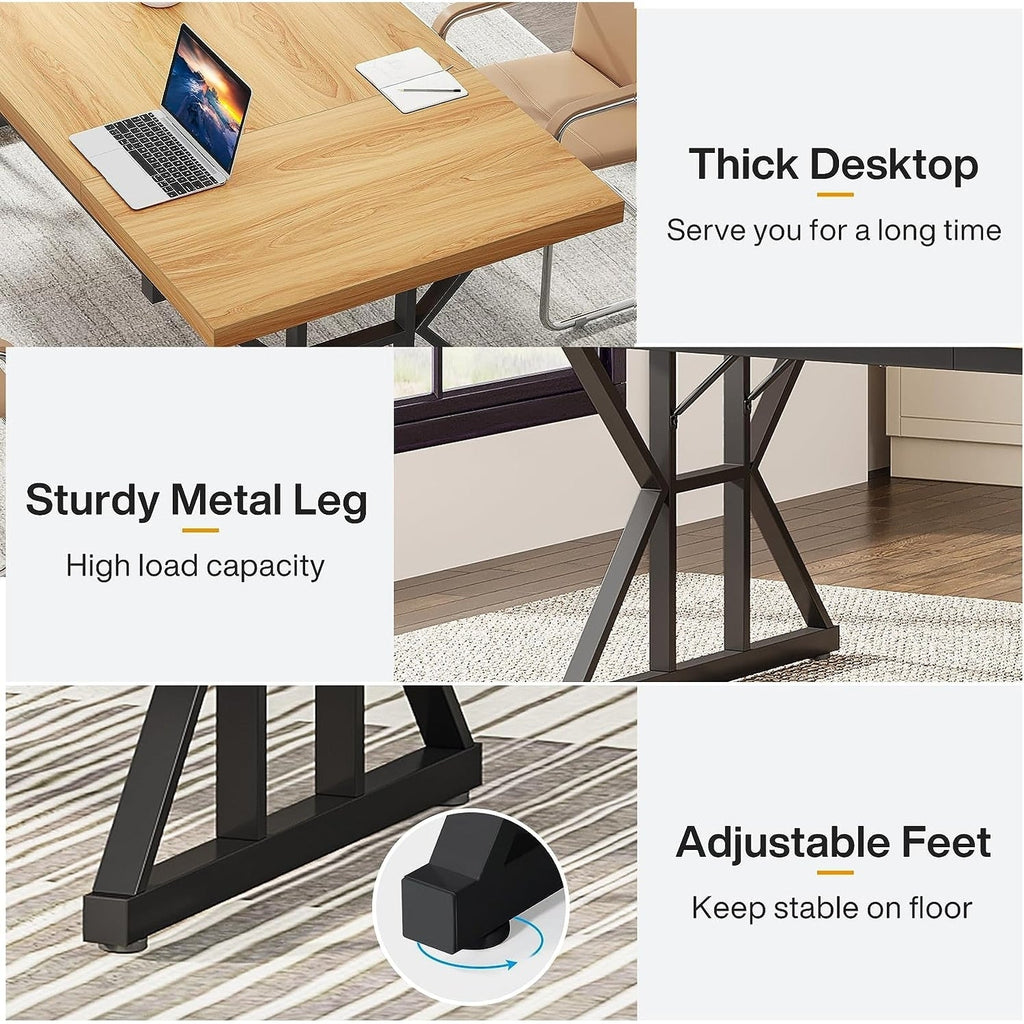 Scrivania direzionale da 70,8 pollici, grande postazione di lavoro per computer