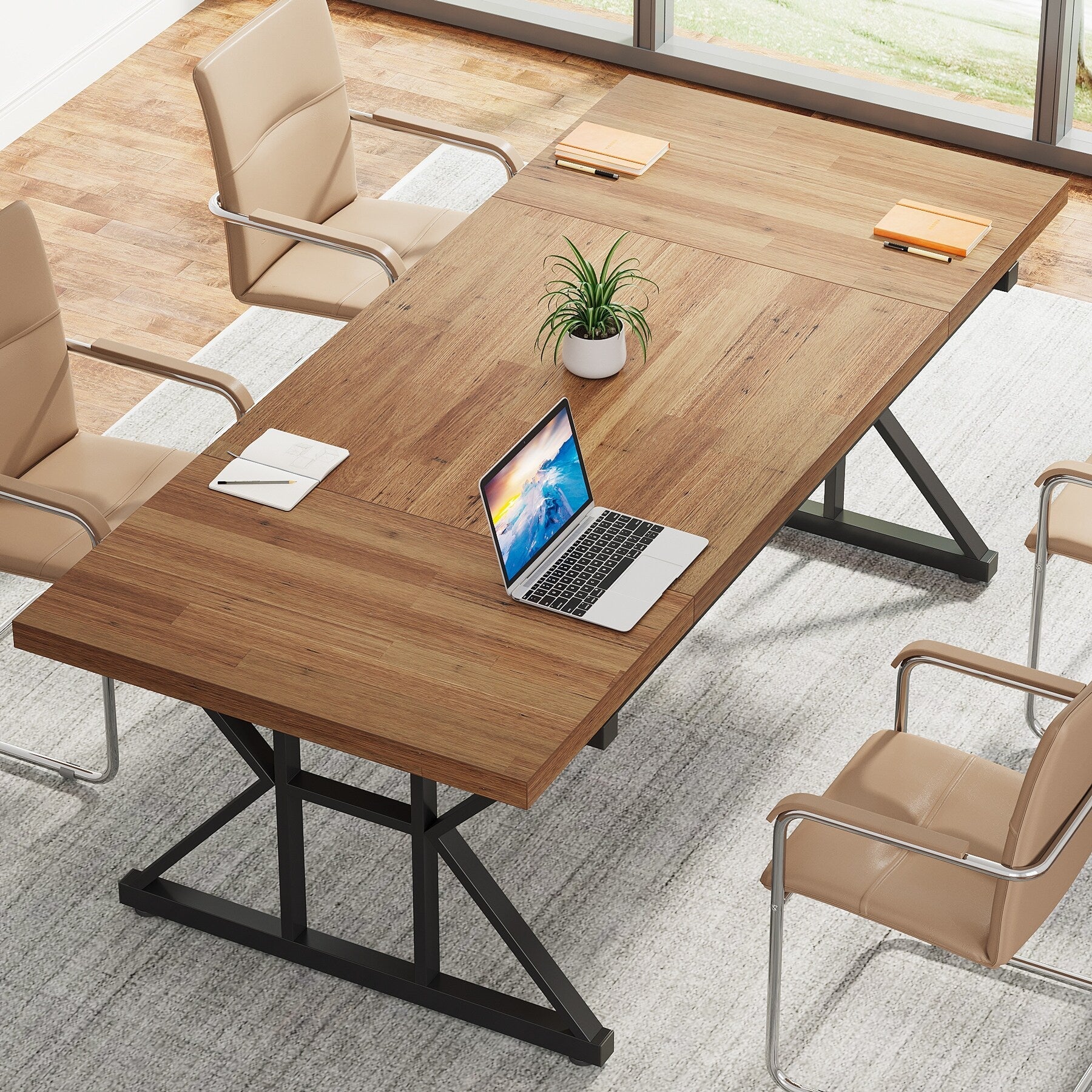 Scrivania direzionale da 70,8 pollici, grande postazione di lavoro per computer