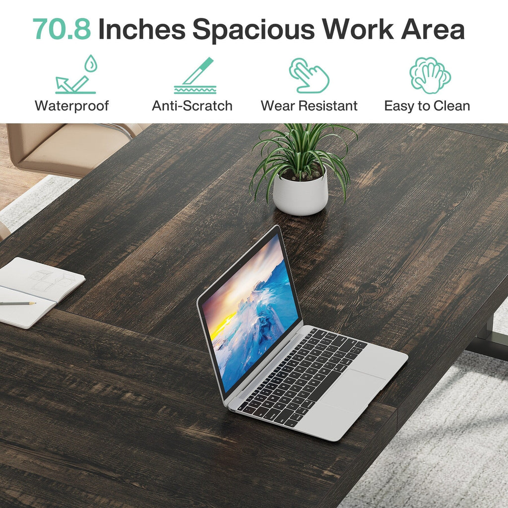 Scrivania direzionale da 70,8 pollici, grande postazione di lavoro per computer