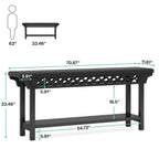 Tavolo da divano consolle lungo in legno massello da fattoria da 70,8 pollici