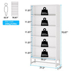 Libreria e scaffale alti 70,8 pollici, librerie grandi a 5 ripiani - 11,81 P x 31,5 L x 70,87 A