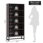 Libreria e scaffale alti 70,8 pollici, librerie grandi a 5 ripiani - 11,81 P x 31,5 L x 70,87 A