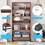 Libreria e scaffale alti 70,8 pollici, librerie grandi a 5 ripiani - 11,81 P x 31,5 L x 70,87 A