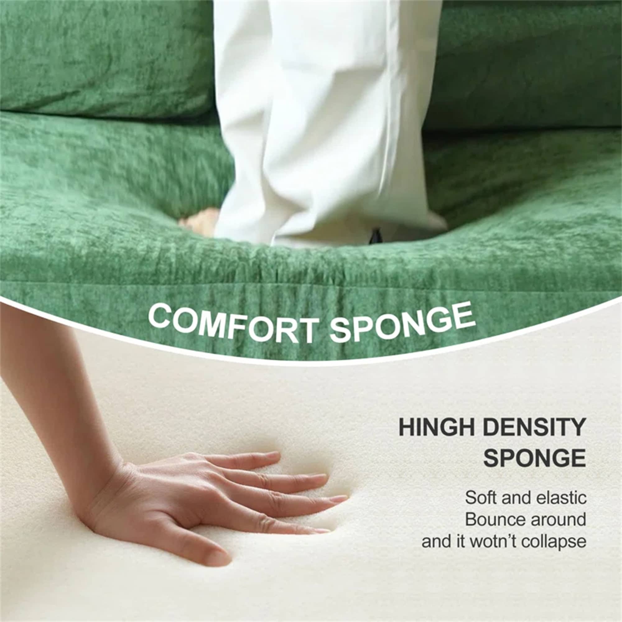 Divano letto trasformabile imbottito 70.87, poltrona trasformabile, comodo divano per soggiorno, camera da letto, tessuto ciniglia