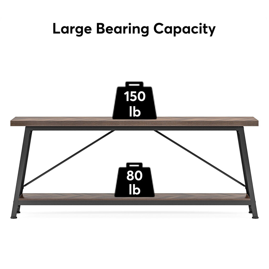 Tavolino da divano extra lungo da 70,9 pollici, tavolo da consolle industriale per ingresso