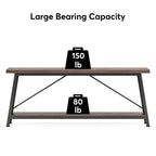 Tavolino da divano extra lungo da 70,9 pollici, tavolo da consolle industriale per ingresso