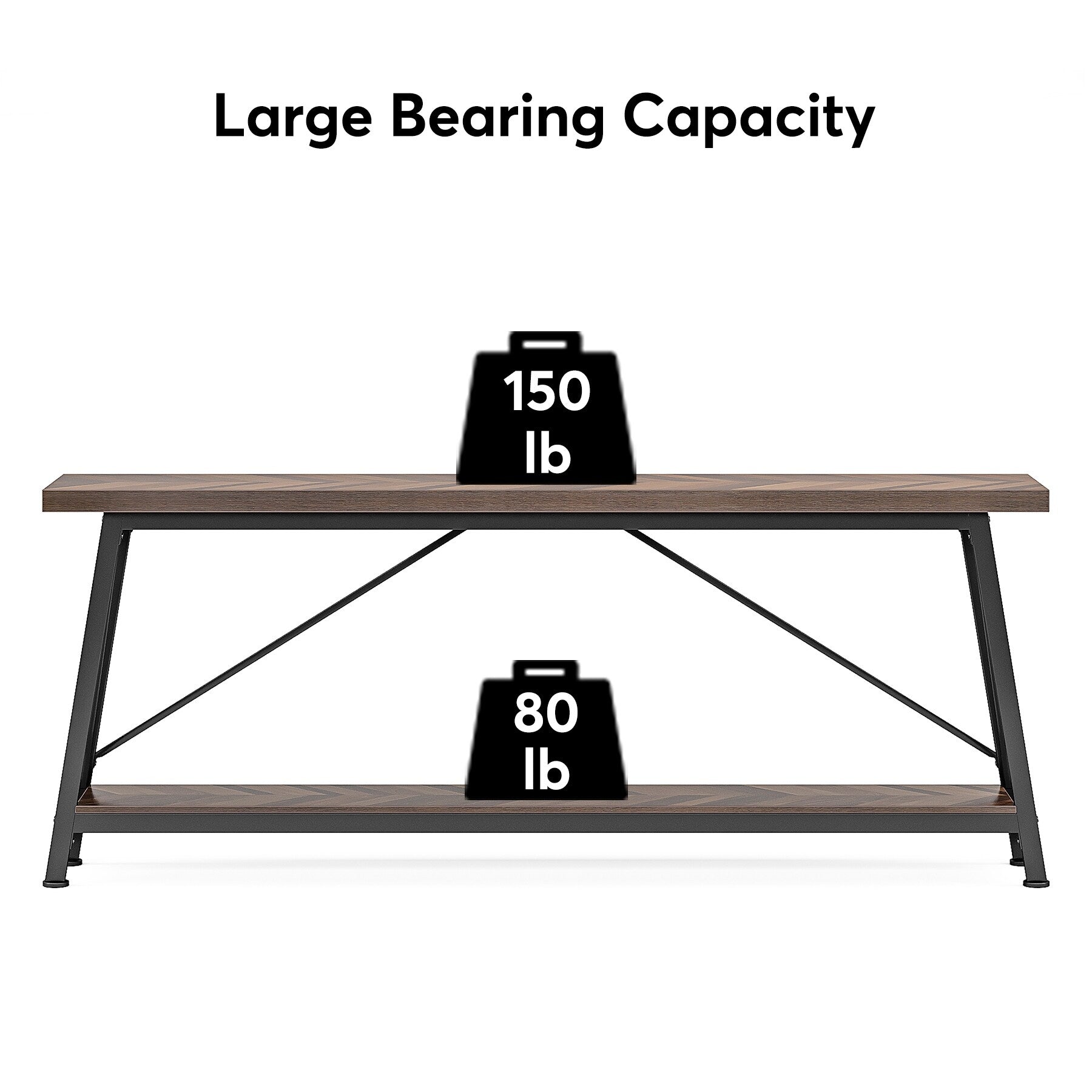 Tavolino da divano extra lungo da 70,9 pollici, tavolo da consolle industriale per ingresso
