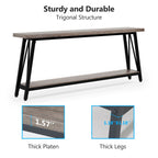 Tavolino da divano extra lungo da 70,9 pollici, tavolo da consolle industriale per ingresso