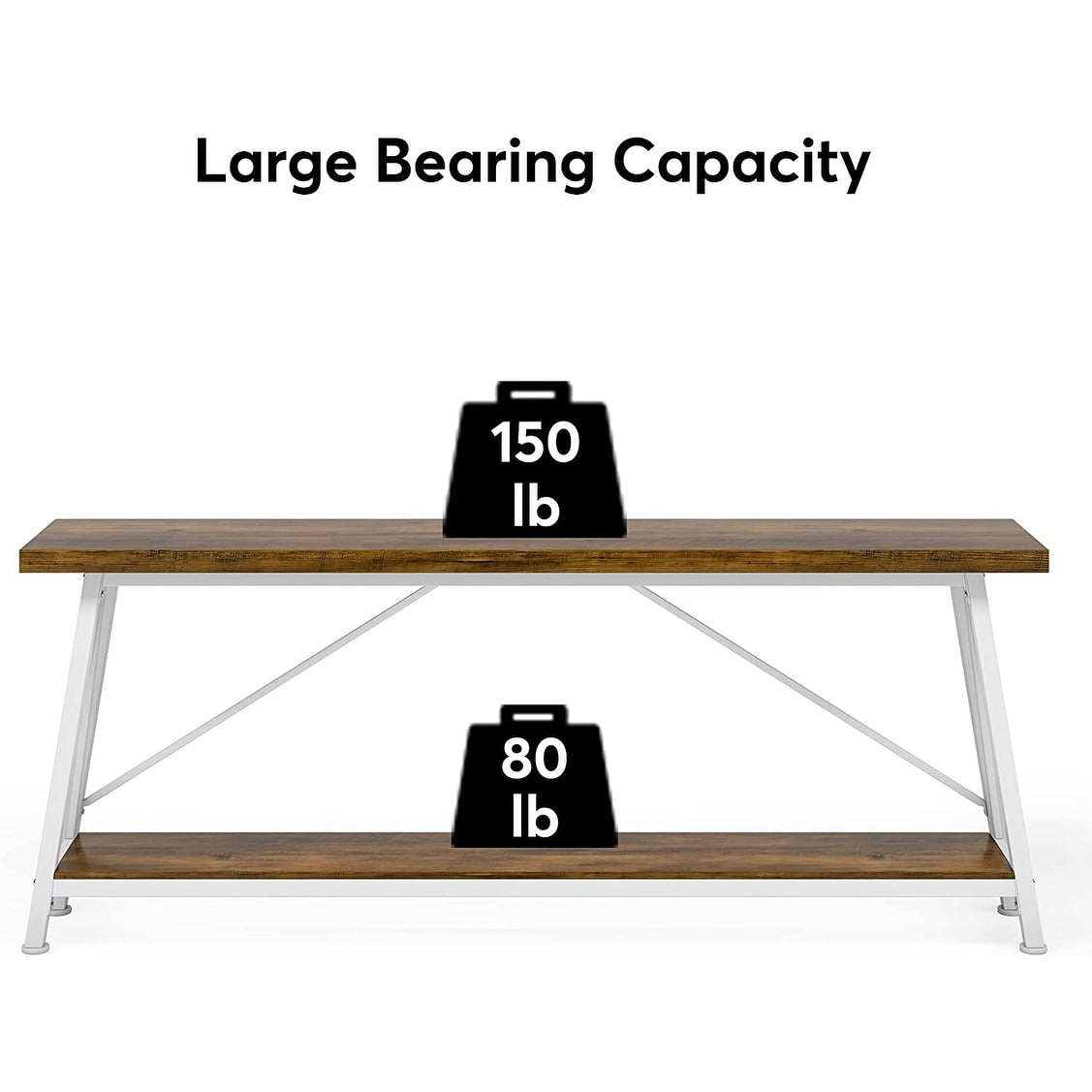 Tavolino da divano extra lungo da 70,9 pollici, tavolo da consolle industriale per ingresso
