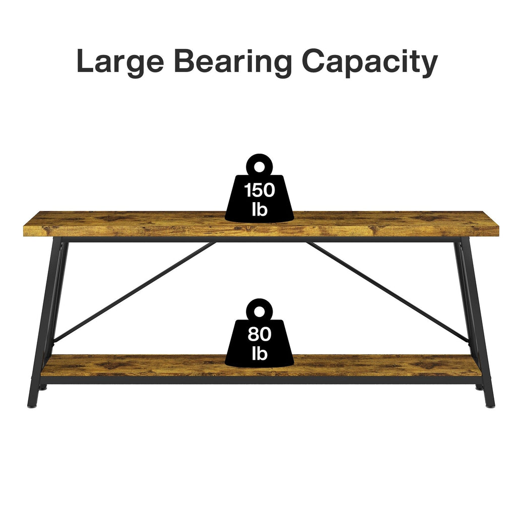 Tavolino da divano extra lungo da 70,9 pollici, tavolo da consolle industriale per ingresso