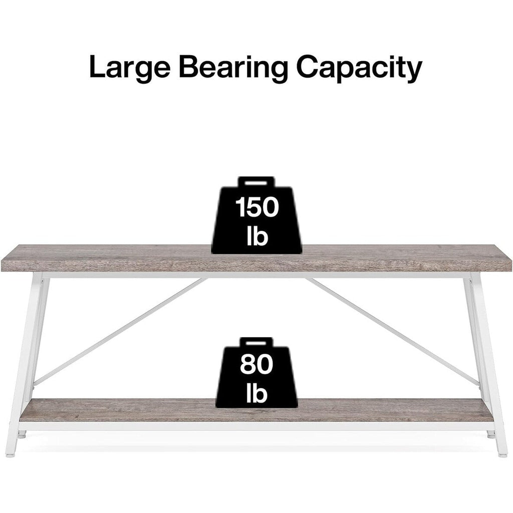 Tavolino da divano extra lungo da 70,9 pollici, tavolo da consolle industriale per ingresso