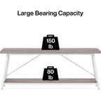 Tavolino da divano extra lungo da 70,9 pollici, tavolo da consolle industriale per ingresso