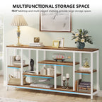 Tavolo da divano consolle da 70,9 pollici con contenitore, tavolo da ingresso a 3 livelli per corridoio