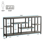 Tavolo da divano consolle da 70,9 pollici con contenitore, tavolo da ingresso a 3 livelli per corridoio
