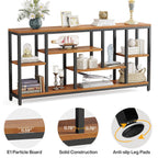 Tavolo da divano consolle da 70,9 pollici con contenitore, tavolo da ingresso a 3 livelli per corridoio