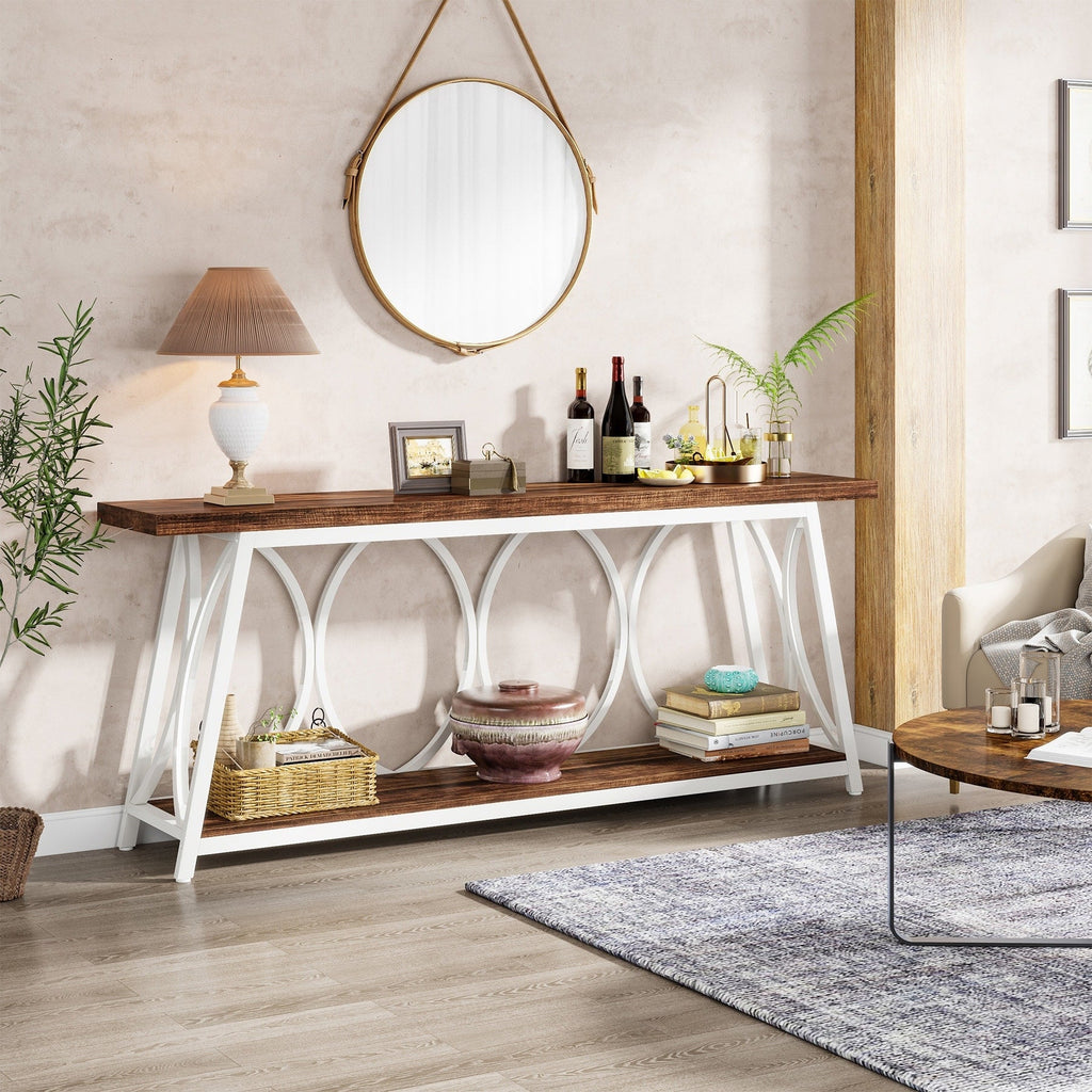 Tavolo da consolle extra lungo da 70,9 pollici, tavolino da salotto