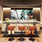 Tavolo da divano in legno rustico lungo 70,9 pollici con ripiano portaoggetti