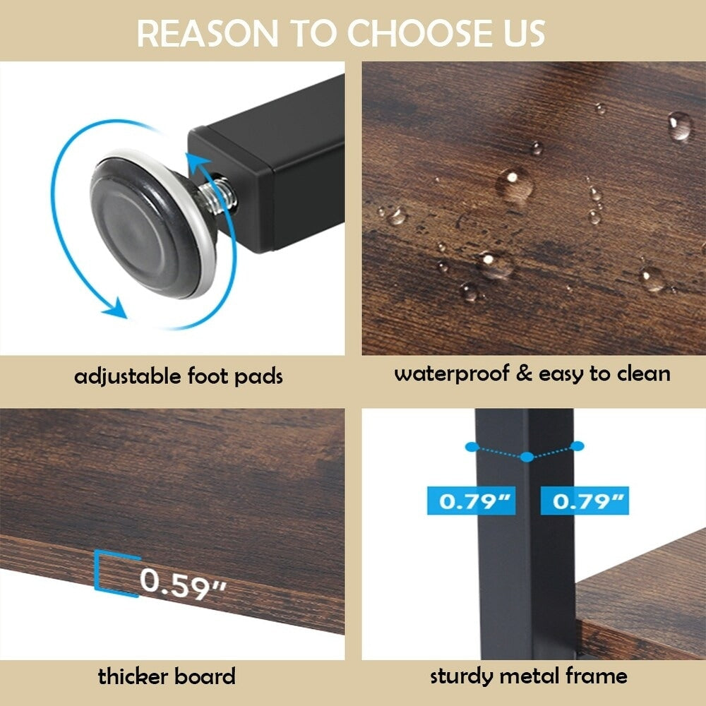 Libreria industriale 71, libreria Etagere in legno marrone rustico a 6 ripiani, ripiani aperti