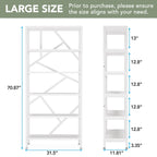 Libreria industriale 71, libreria Etagere in legno marrone rustico a 6 ripiani, ripiani aperti