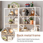 Libreria industriale 71, libreria Etagere in legno marrone rustico a 6 ripiani, ripiani aperti