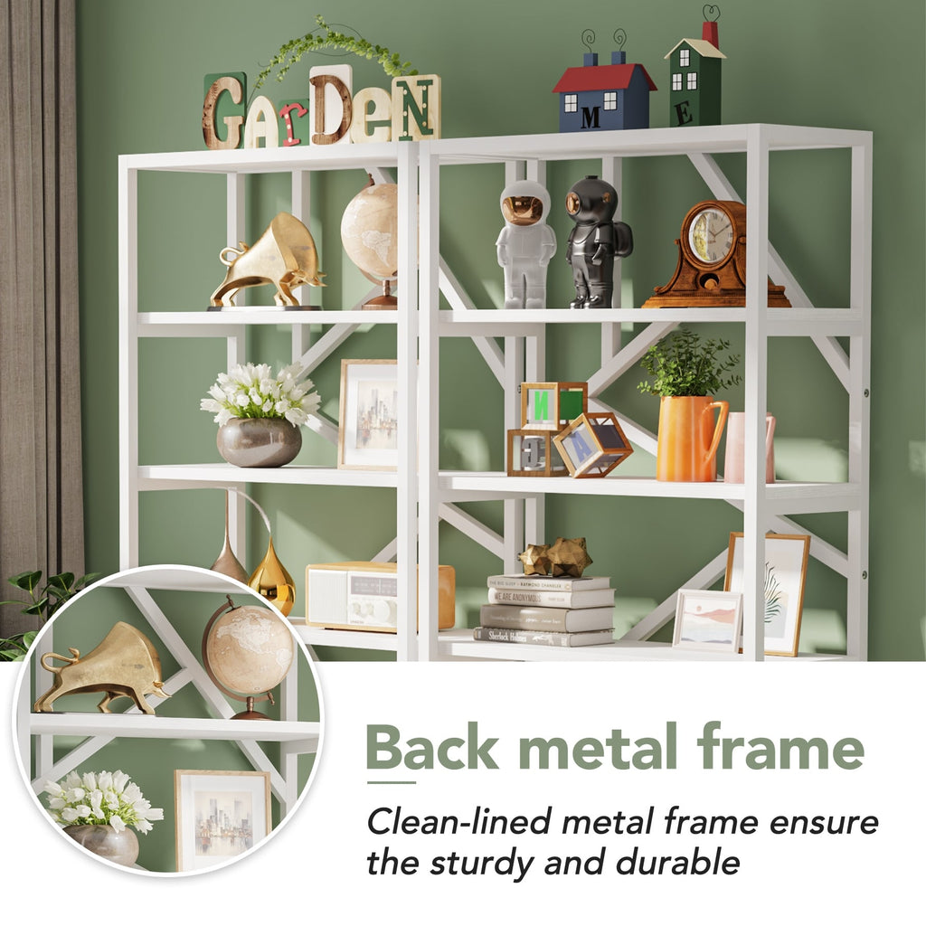 Libreria industriale 71, libreria Etagere in legno marrone rustico a 6 ripiani, ripiani aperti