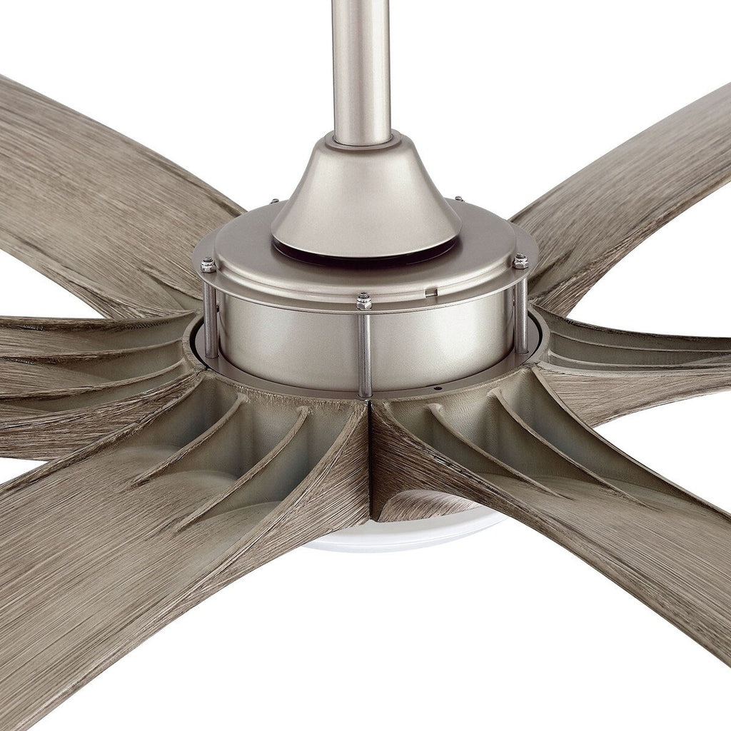 Ventilatore da soffitto DC grande a 6 pale in legno galleggiante da 72 pollici con luce e telecomando