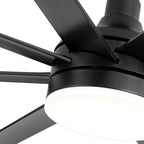 72 grandi ventilatori da soffitto con telecomando a luce LED - 8 pale - 72 pollici