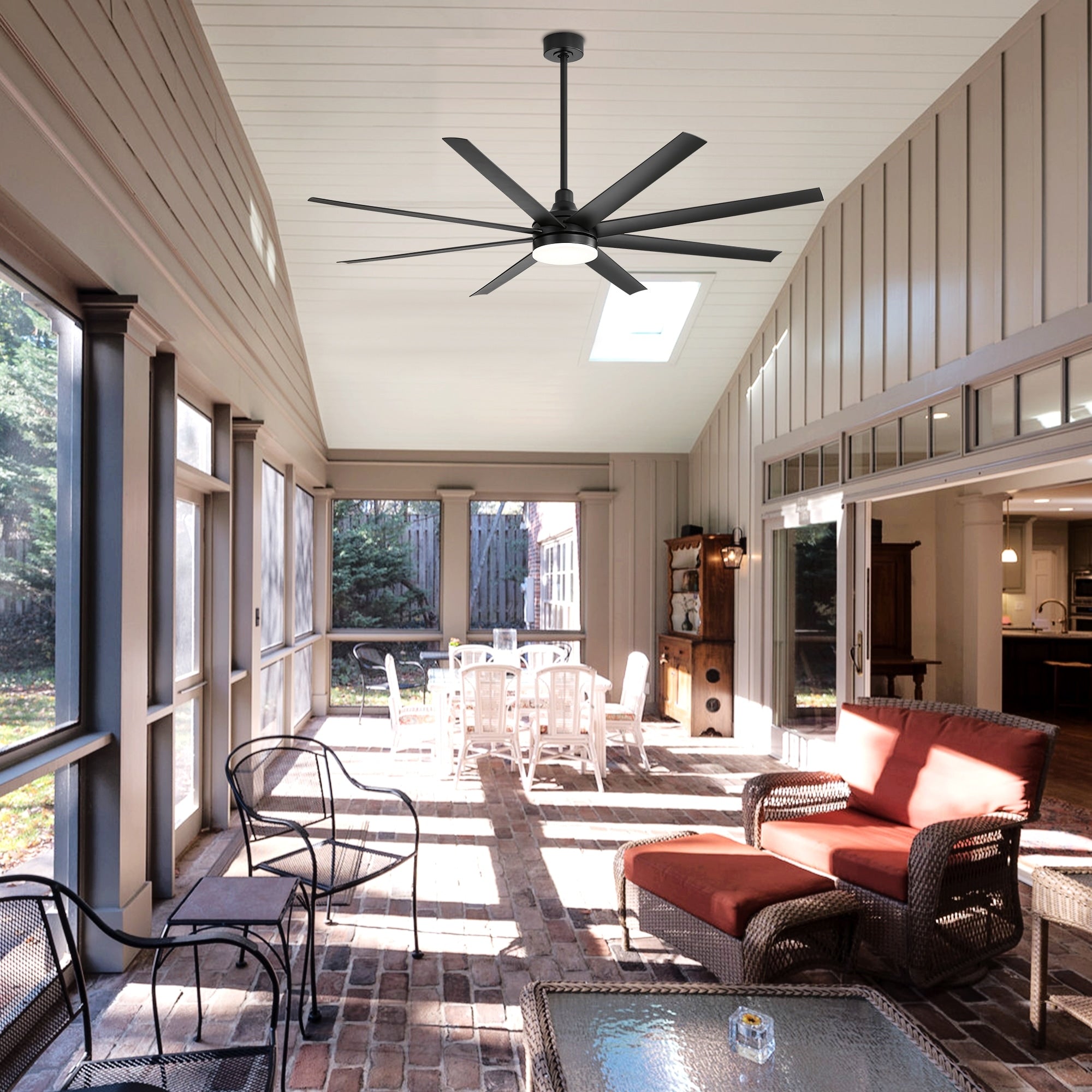 72 grandi ventilatori da soffitto con telecomando a luce LED - 8 pale - 72 pollici